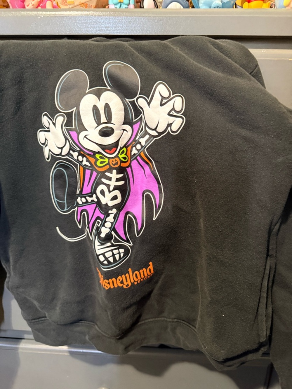 Disney Black Kids Mickey Vampire Cape Sweatshirt with Purple Accents